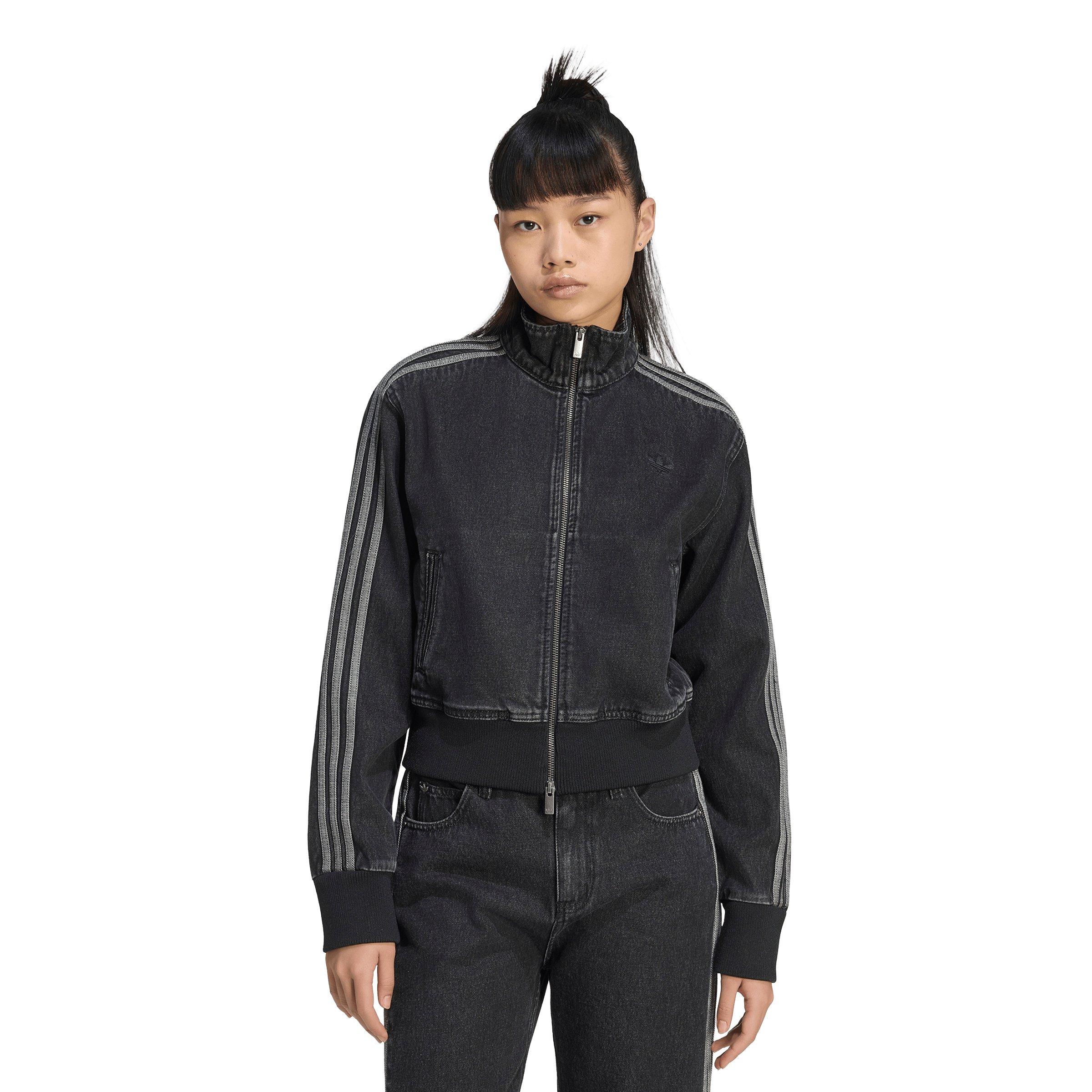 adidas Originals Women's Firebird Black Denim Tracktop - BLACK WASH DENIM